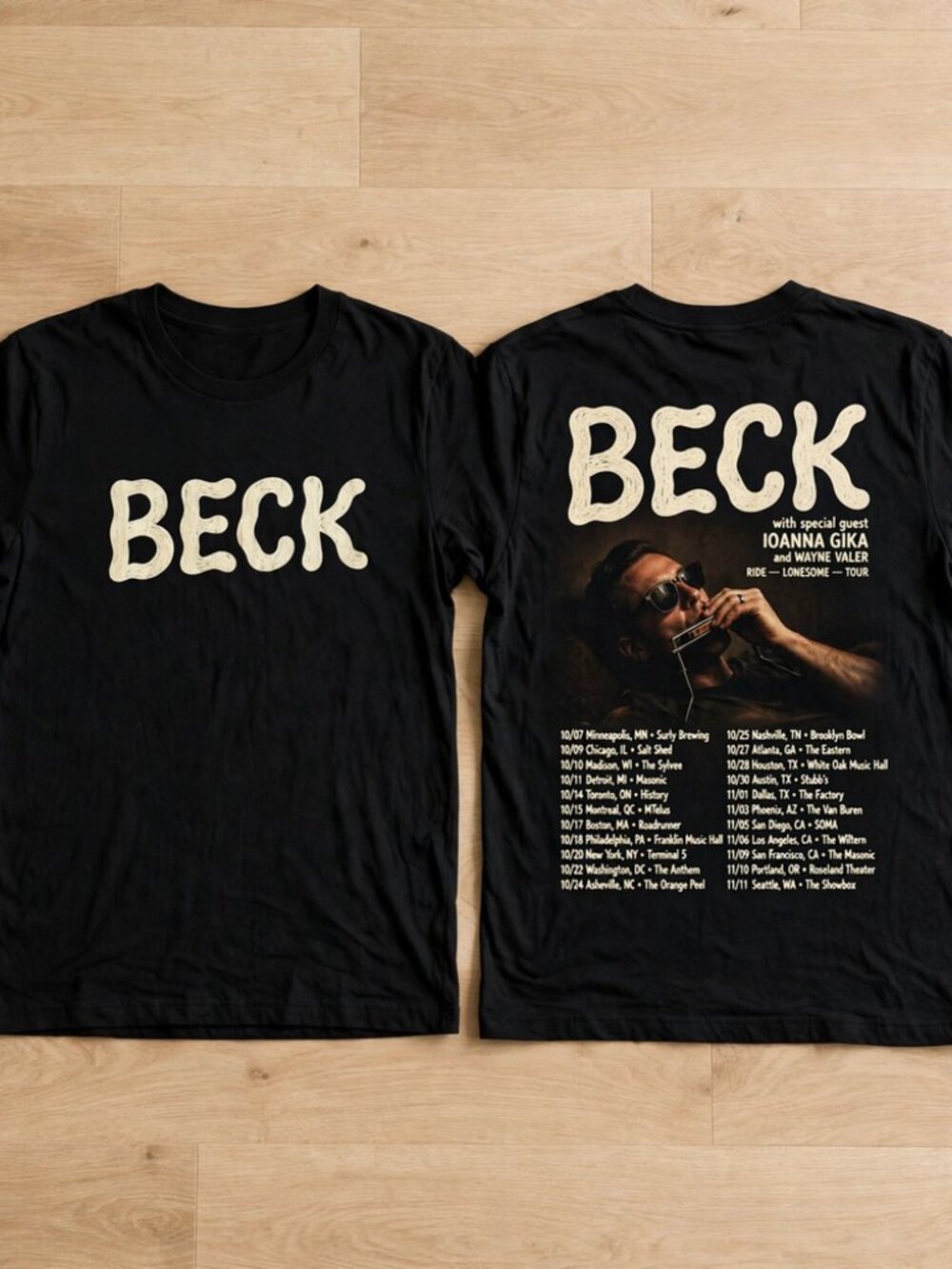 Beck Ride Lonesome Tour 2026 Black Two-Sided Graphic T-Shirt S-4XL [Reprint]